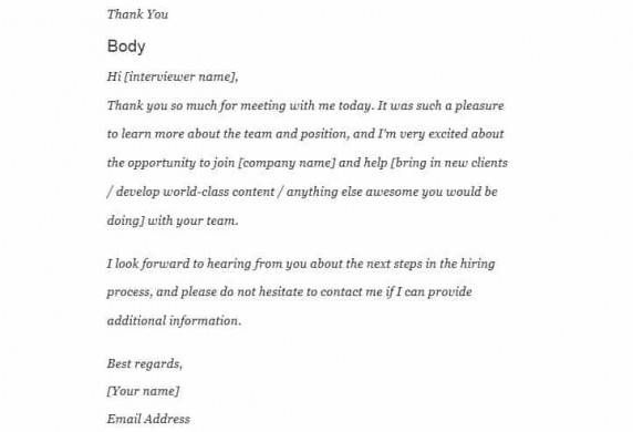 Interview Thank You Email Bravebtr Document E Mail For