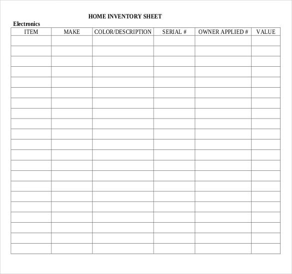 Inventory List Template 13 Free Word Excel PDF Documents Document Blank Spreadsheet
