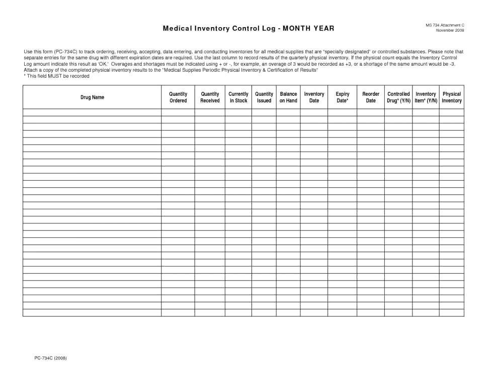 Inventory Sheet For Medical Supplies Thaymanhinhhtcvn Com Document Supply