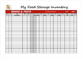 Inventory Template Pinterest Food Storage Document