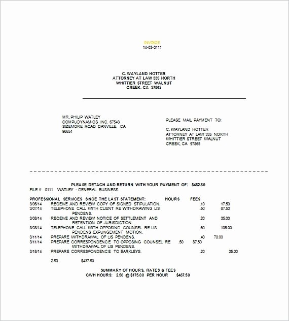 Invoice For Legal Services Template 6 Samples Sample Document
