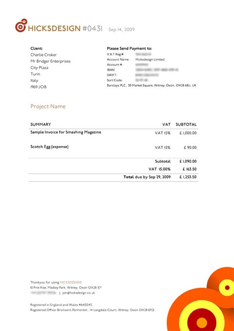 Invoice Like A Pro Design Examples And Best Practices Smashing Document Graphic Template