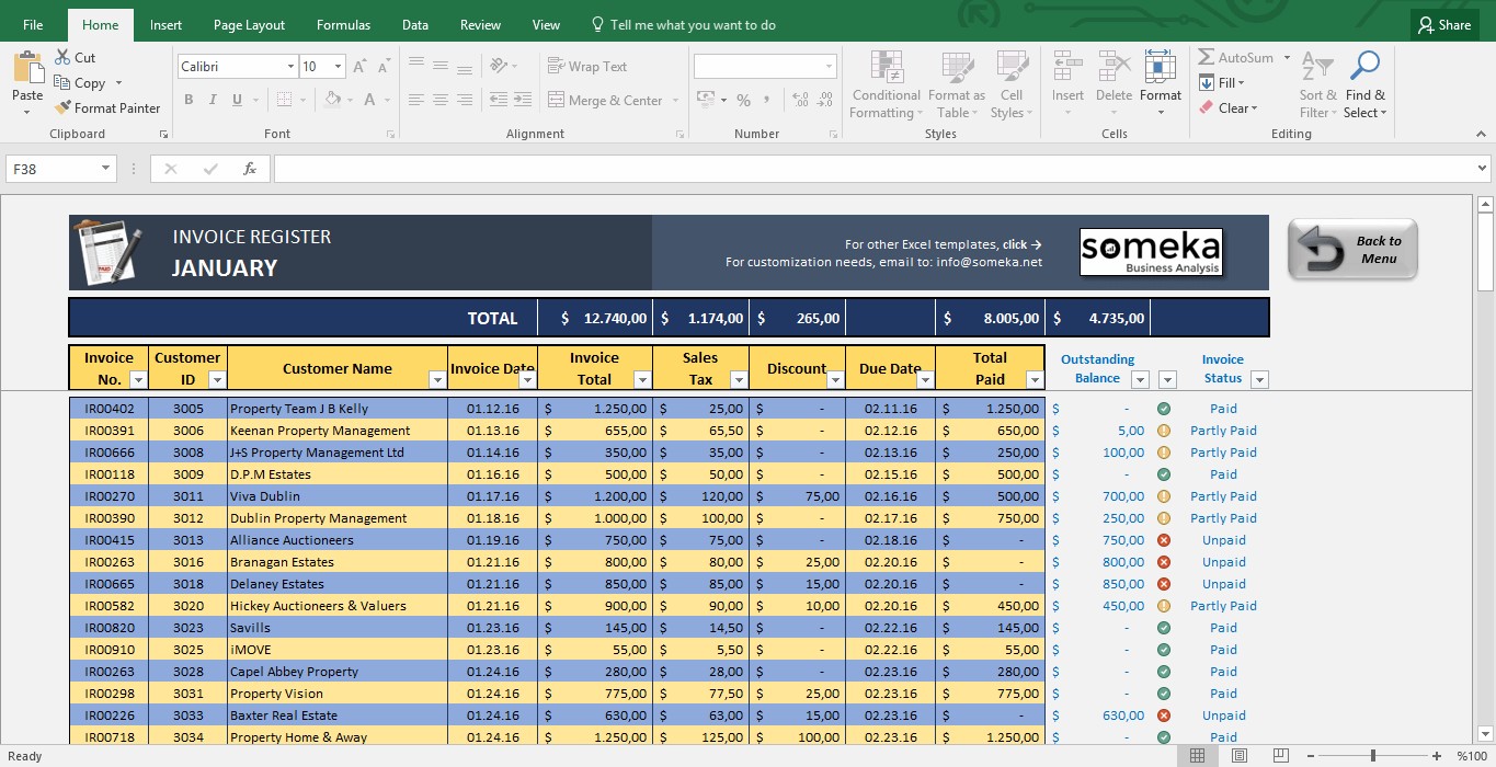 Invoice Tracker Free Excel Template For Small Business Document