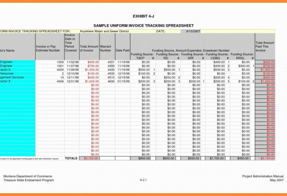 Invoice Tracking Spreadsheet Template Accounts Payable Document