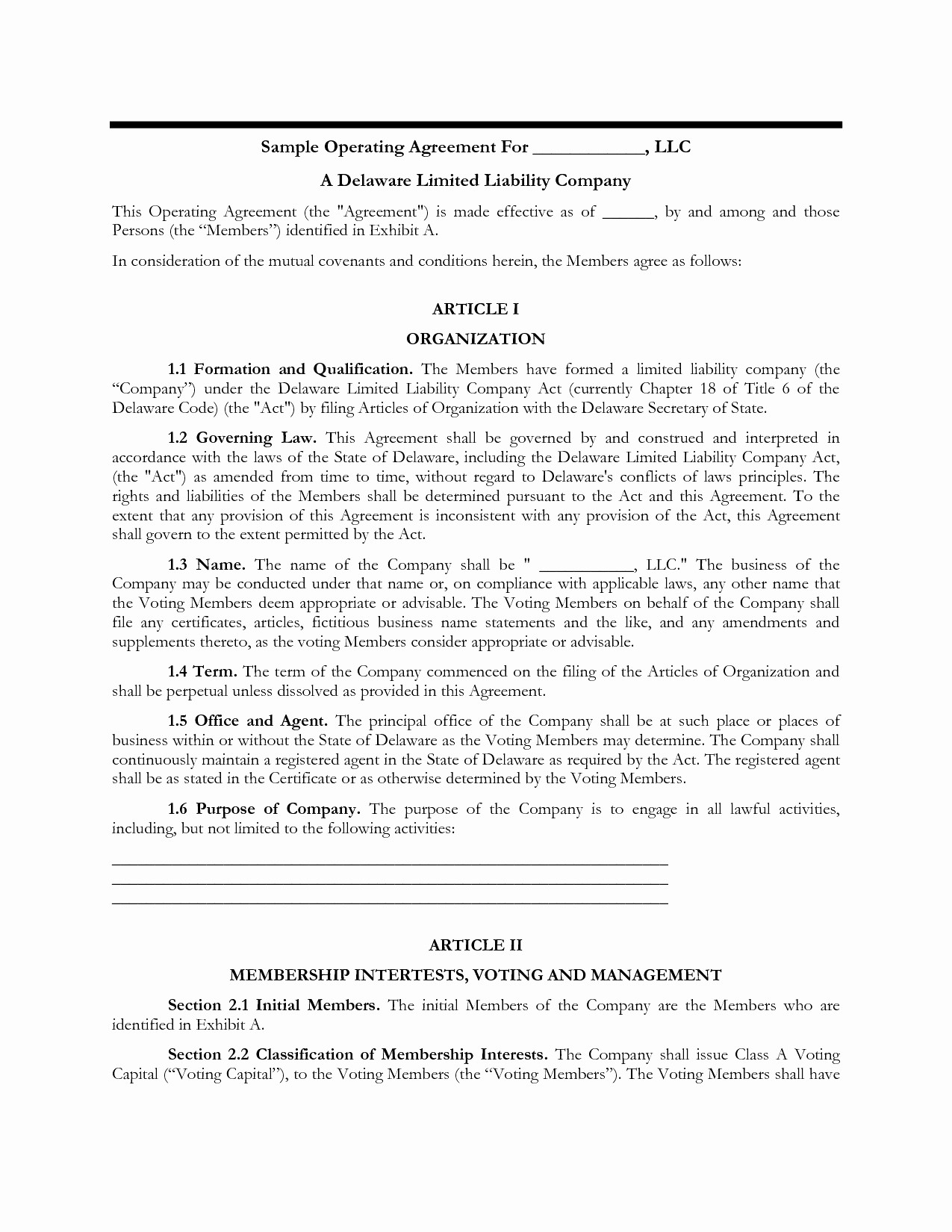Ira Llc Operating Agreement Template Fresh Document