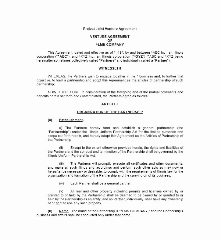 Joint Venture Agreement Lease Real Estate Template Awesome 53 Simple Document