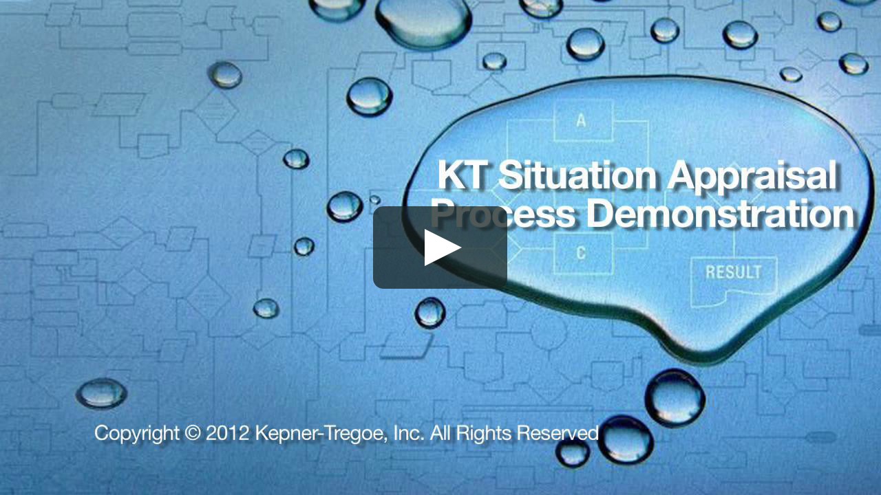 Kepner Tregoe Situation Appraisal Process Demonstration Video Sneak Document