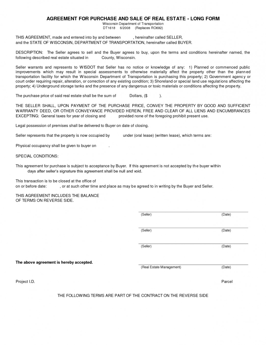 Land Sale Agreement Template Fast Free Blank Purchase Form Document
