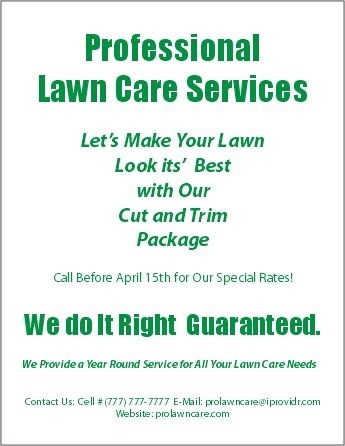 Lawn Care Flyers LANDSCAPE Pinterest Document Advertising
