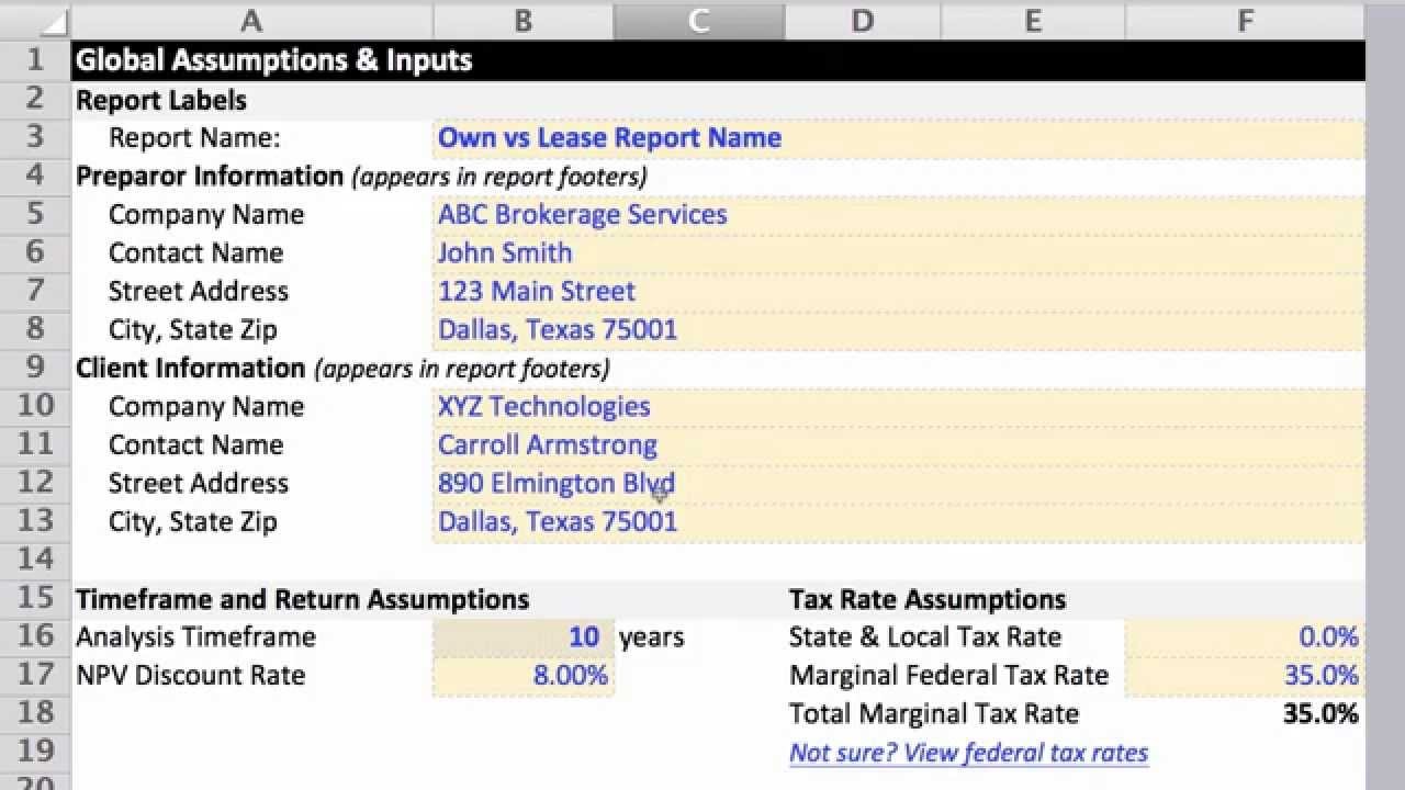 Lease Vs Buy Analysis Excel Tier Crewpulse Co Document Commercial Spreadsheet