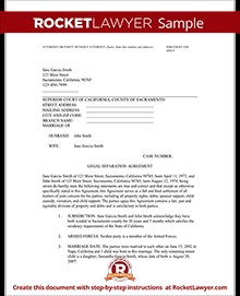 Legal Separation Agreement Form Rocket Lawyer Document Sample Of Letter For Marriage