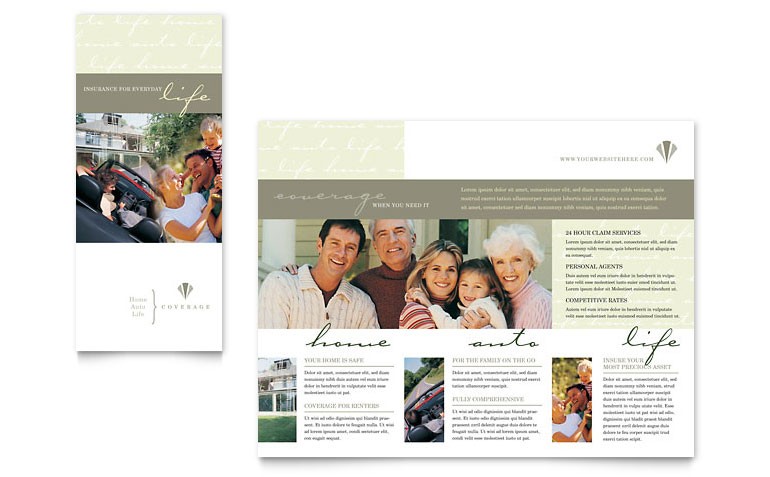 Life Auto Insurance Company Brochure Template Word Publisher Document Agency