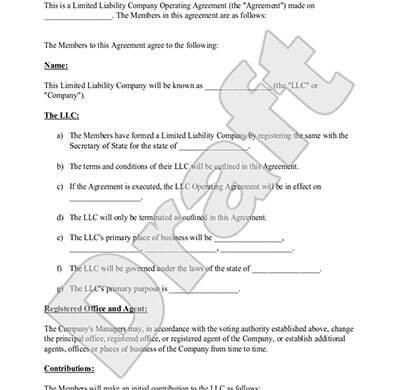 LLC Operating Agreements Documents Rocket Lawyer Document Agreement For Corporation Template