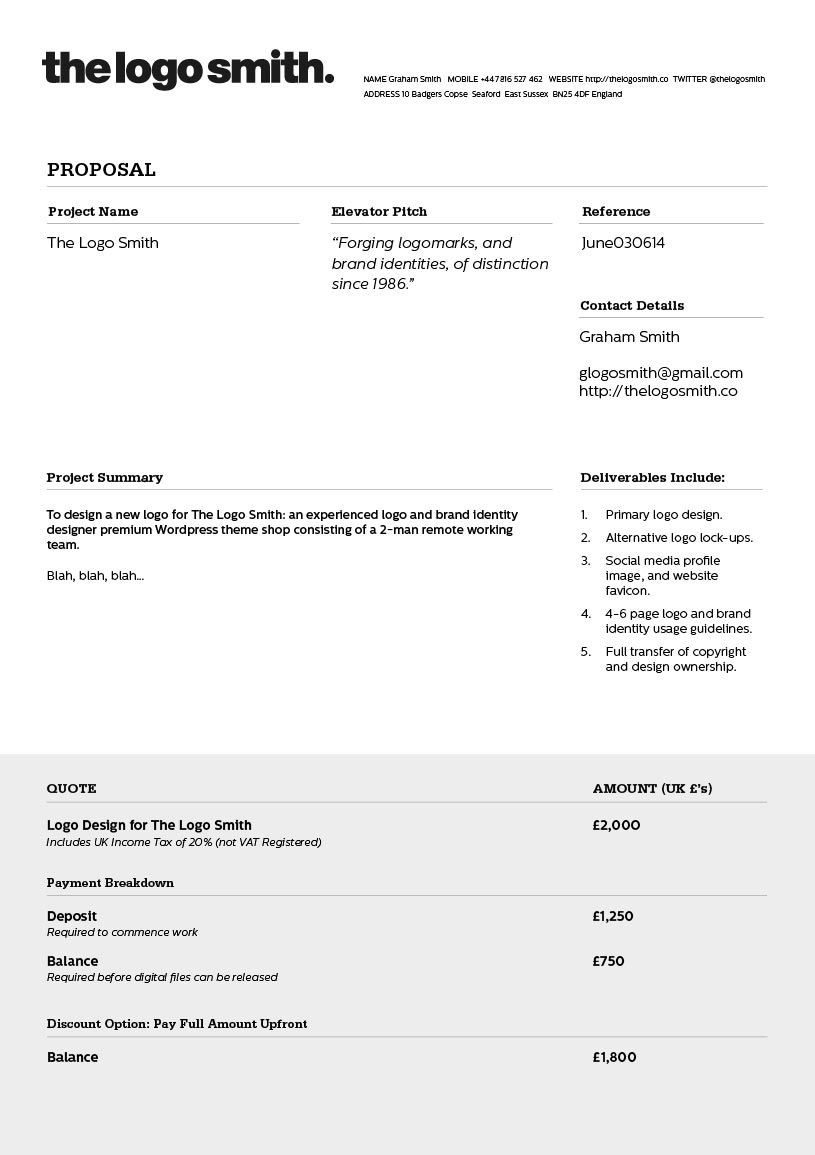 Logo Design Proposal Invoice Template To Download Graphic Document