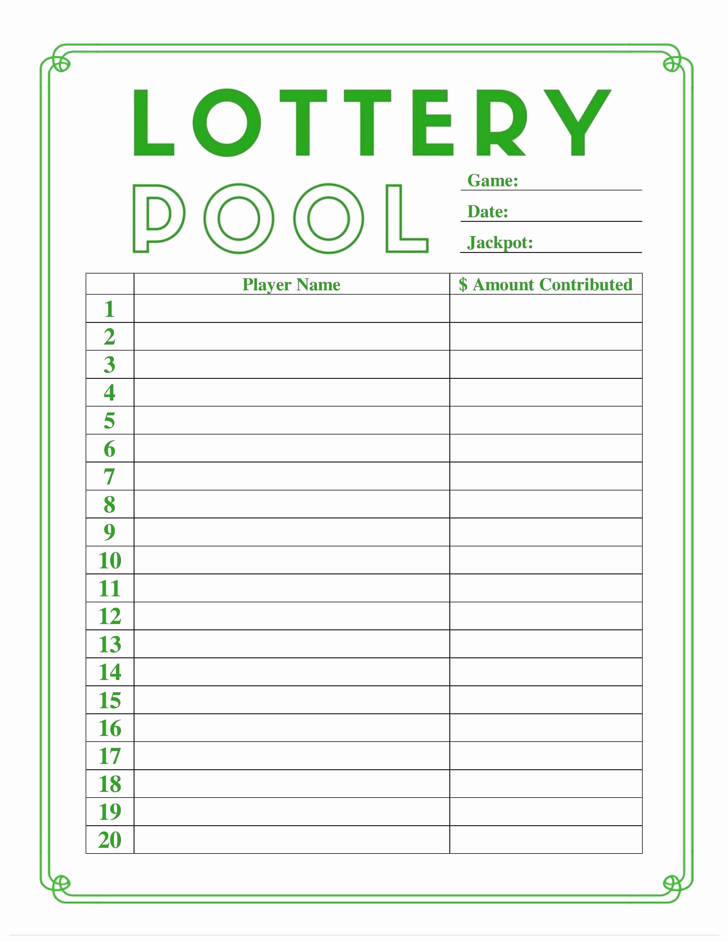 Lottery Pool Spreadsheet Template Awesome Super Bowl Squares Document