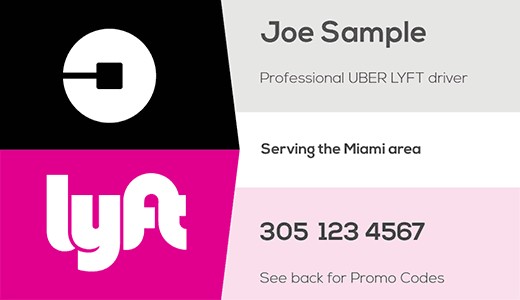 Lyft Business Cards Printed By Printelf Free Templates Document Card Template
