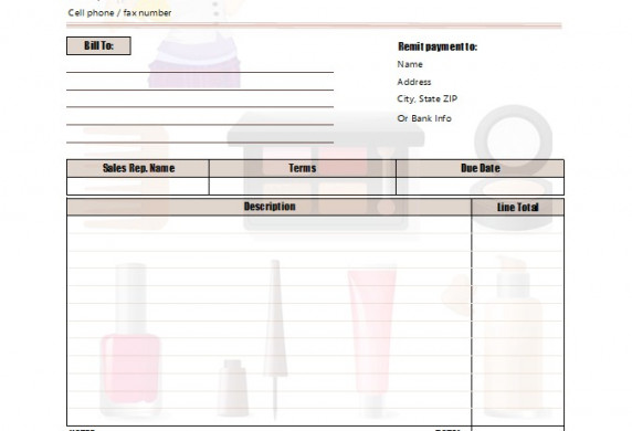 Makeup Artist Invoice Template Document