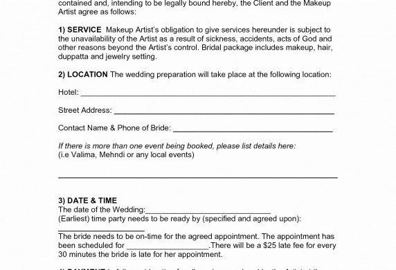 Makeup Service Contract Template Inspirational Freelance Document Artist Contracts