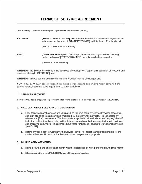 Managed Service Provider Agreement Example Services Document Sample Contract