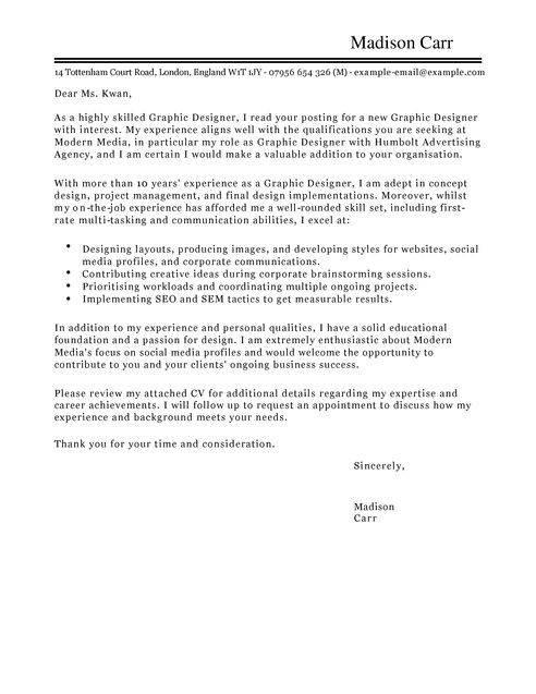Marketing Graphic Designer Cover Letter Template Document For