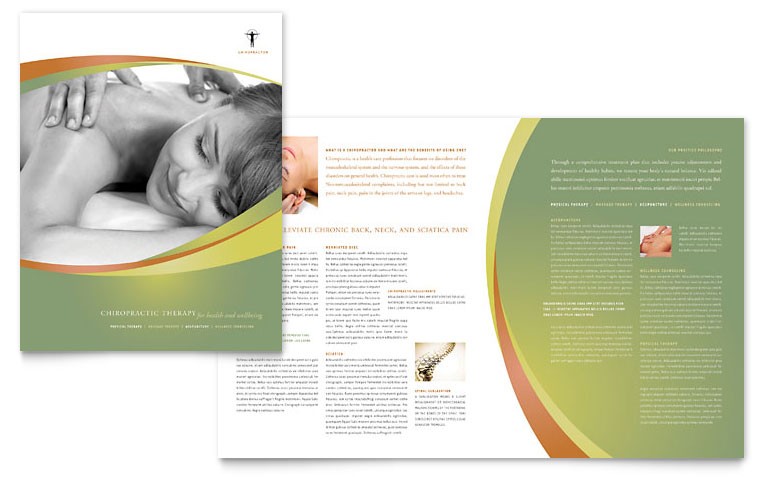 Massage Chiropractic Brochure Template Word Publisher Document Flyer Templates