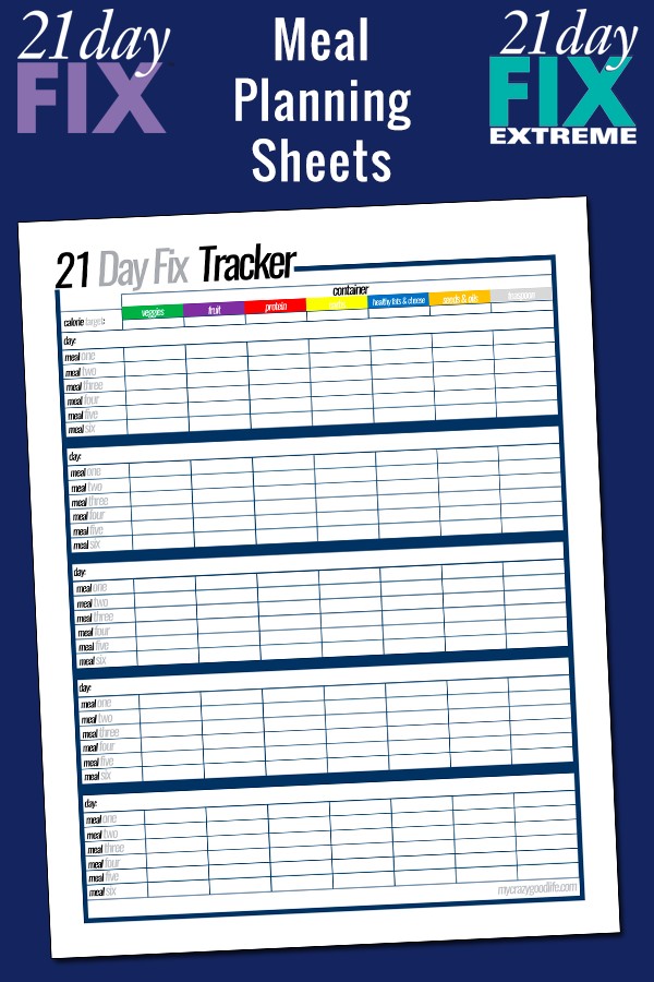 Need Some 21 Day Fix Help These Free Printable Meal Document Plan Worksheets