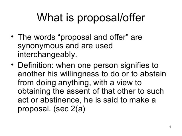 Offer Proposal Document