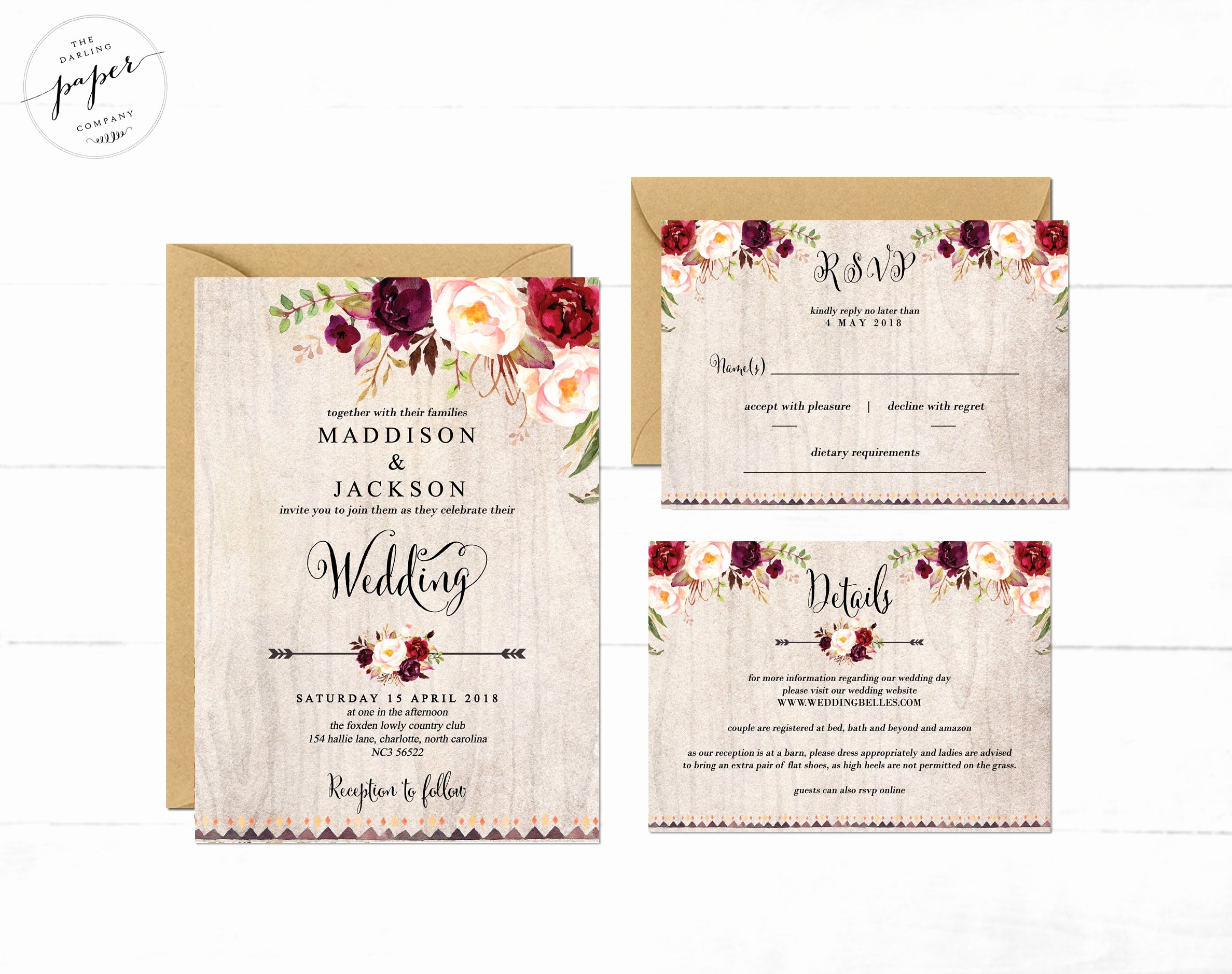 One Page Wedding Invitation Beautiful E Document