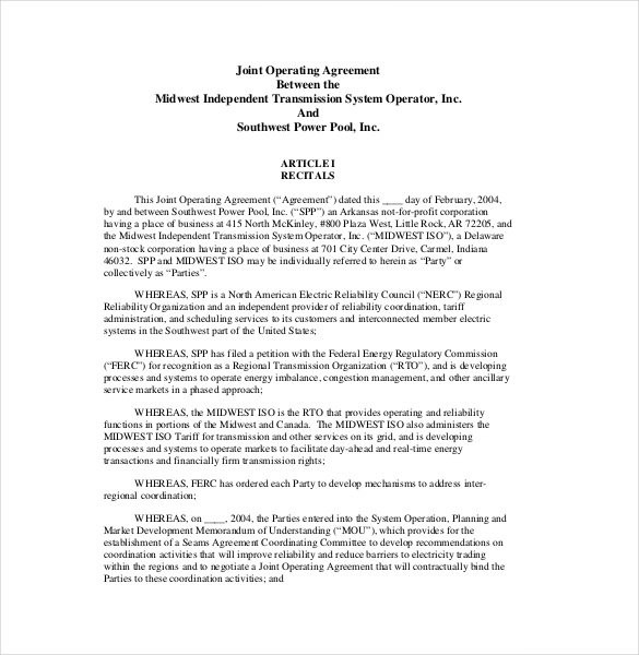 Operating Agreement Template 10 Free Word PDF Document Download For Corporation