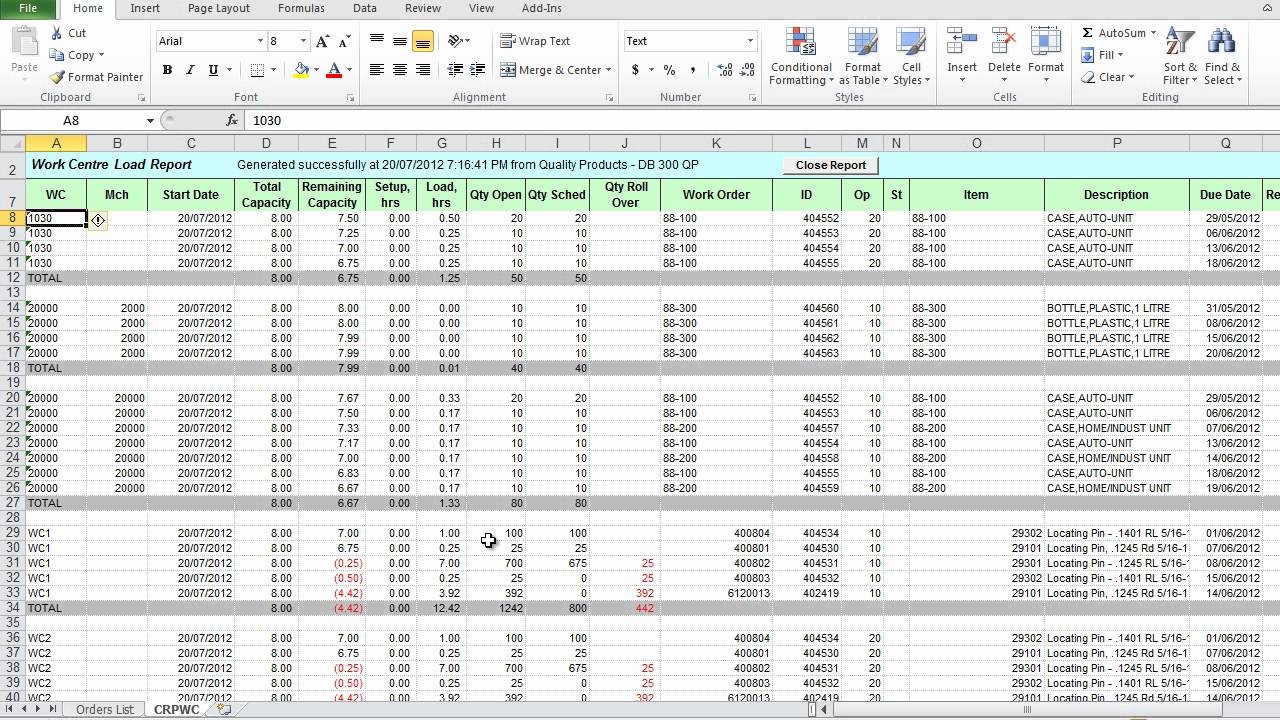 Optimizing Production Capacity In QAD 32 Soft YouTube Document Manufacturing Planning Excel