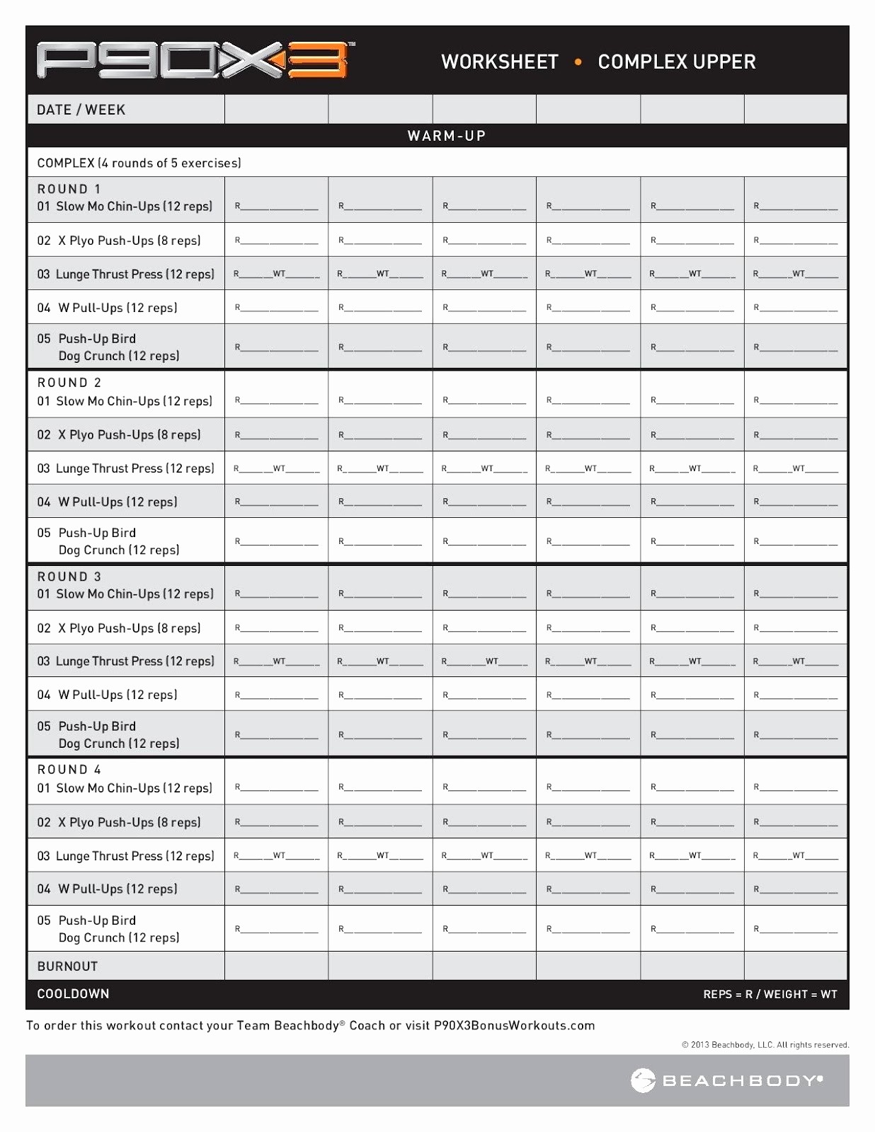 P90x Classic Worksheets Lovely Workout Sheets Pdf Best Document Chest And Back Worksheet