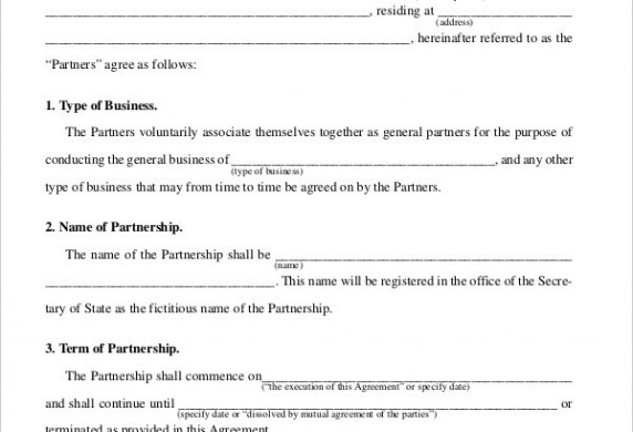 Partnership Agreement 11 Free Word PDF Documents Download Document Template