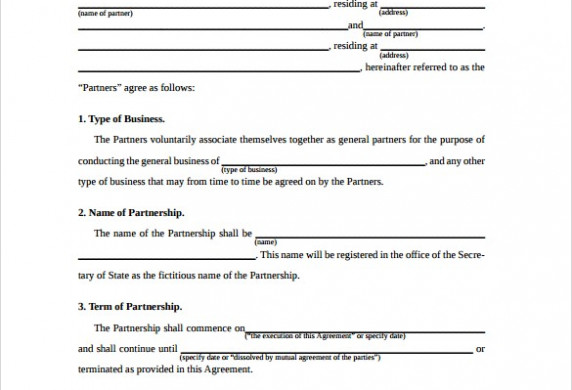 Partnership Agreement Template Pdf Savebtsaco Free Document