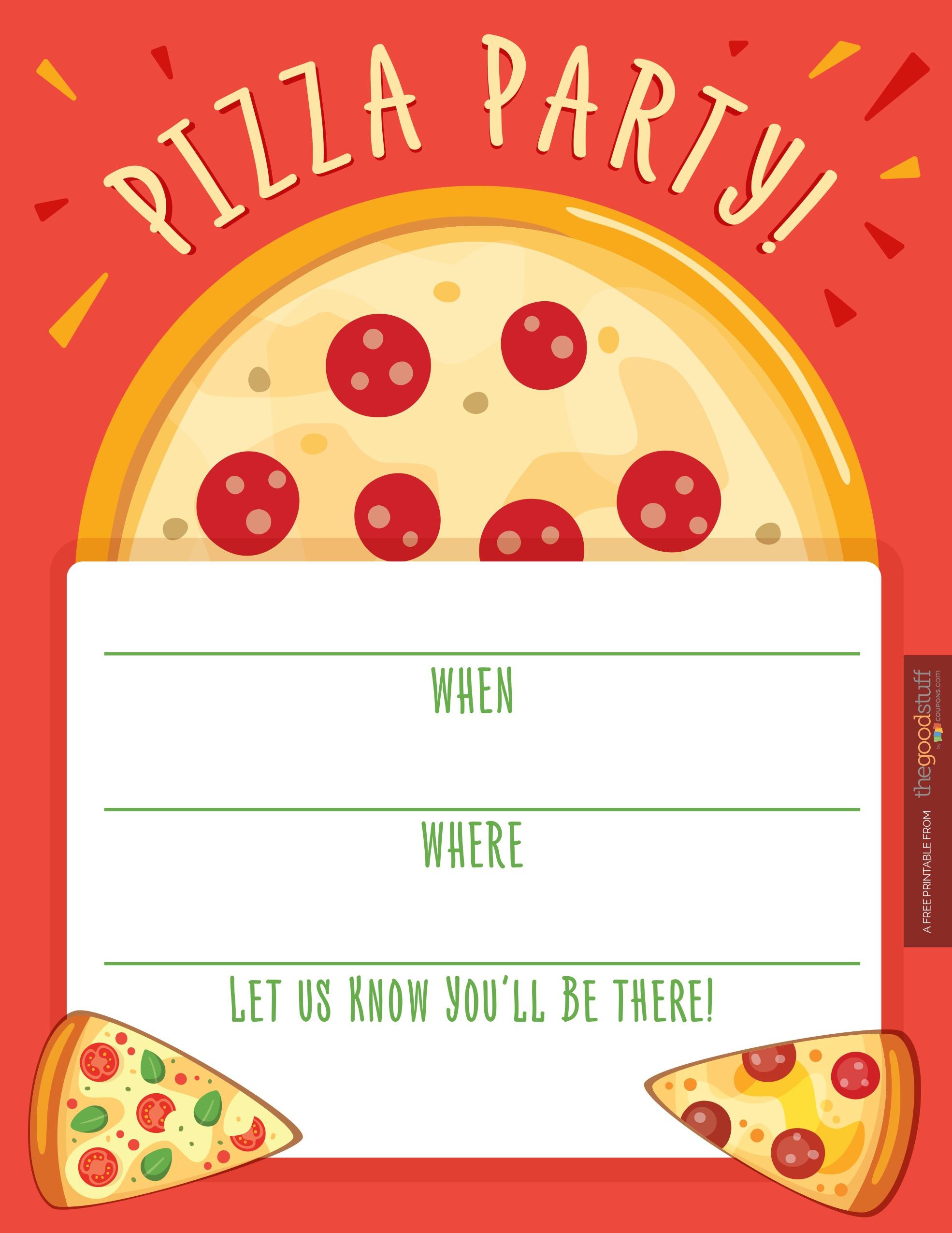Party Invitation Template Pizza Invitations Document