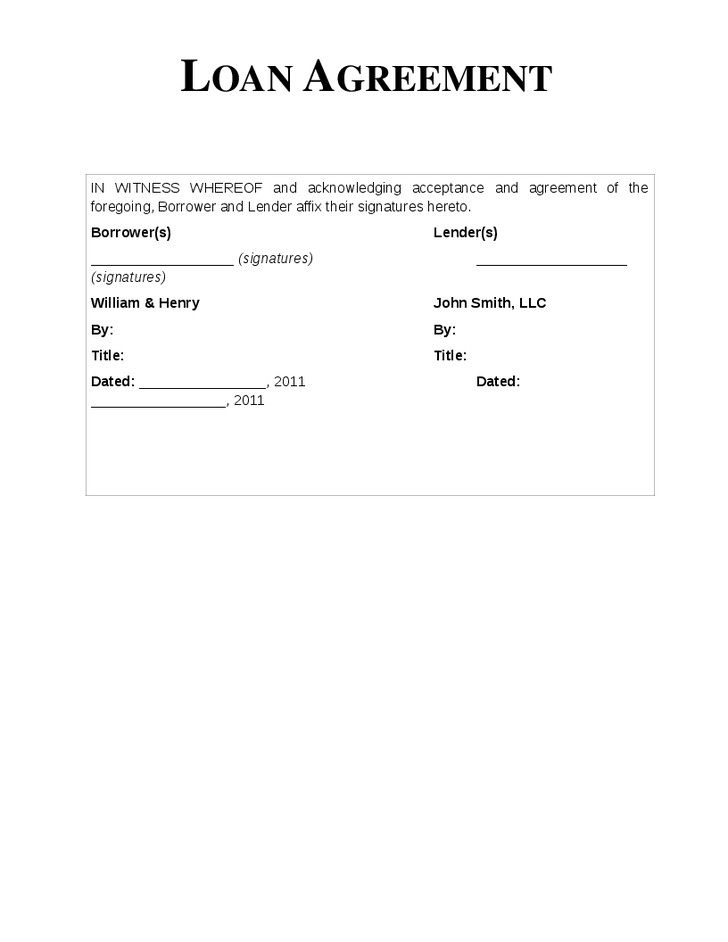 Personal Loan Agreement Letter Gratulfata Document Format