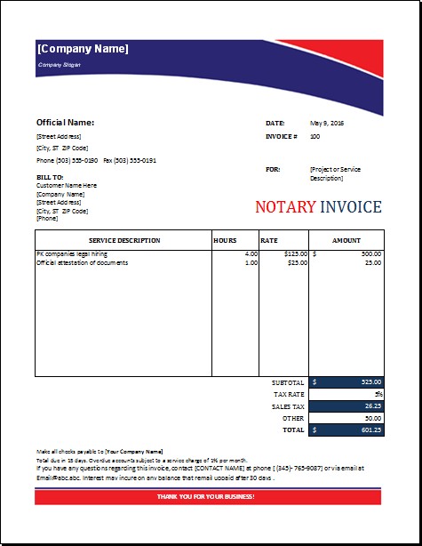 Pin By Alizbath Adam On Microsoft Excel Invoices Pinterest Document Notary Invoice Template