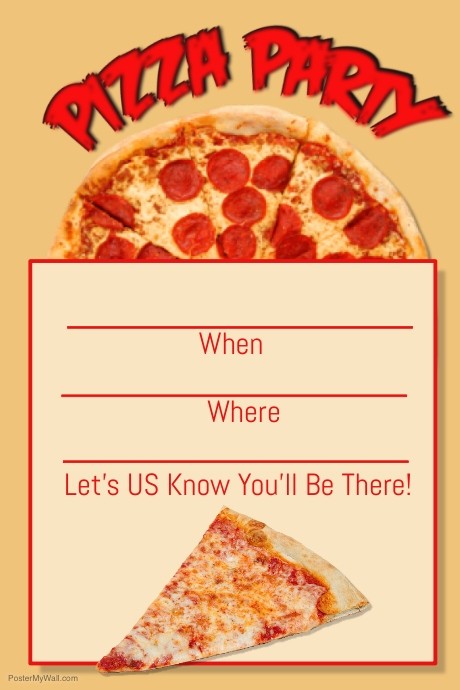 Pizza Party Template PosterMyWall Document