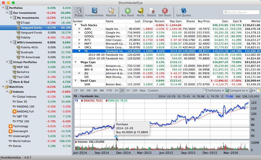 Portfolio Tracking Software For Investors StockMarketEye Document Investment