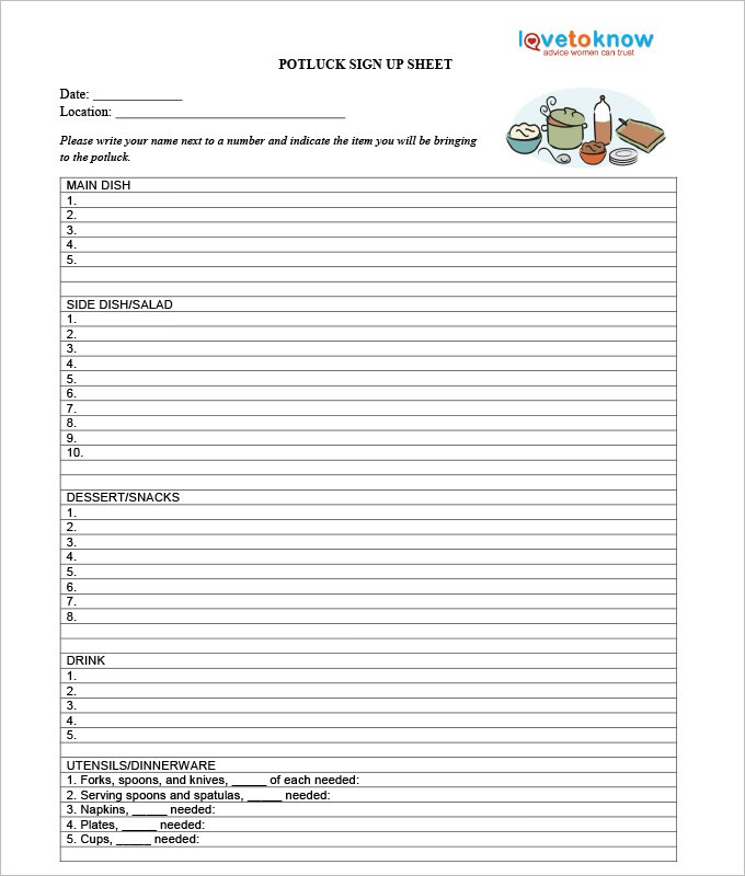 Potluck Signup Sheet Template Word Charlotte Clergy Coalition Document How To Make A On