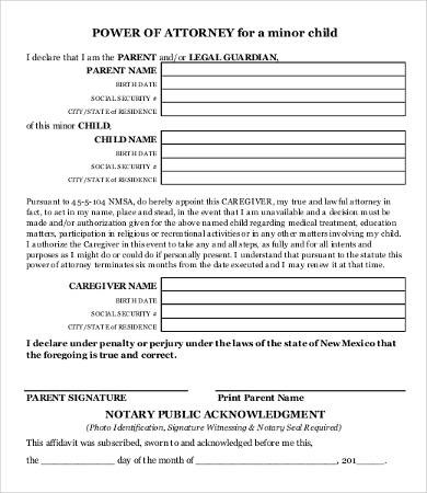 Power Of Attorney Form Free Printable 9 Word PDF Documents Document