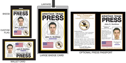 Press Credentials Pass Media Card I D Document Photographer Template