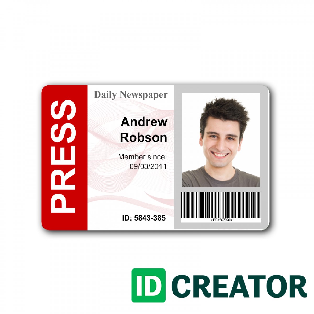 Press Pass Custom Credentials Made Same Day By IDCreator Com Document Passes Template