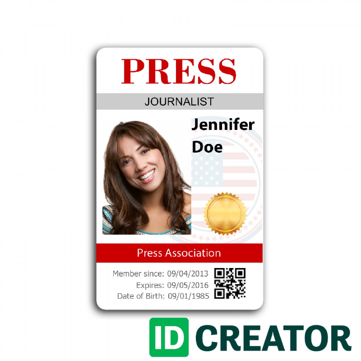 Press Pass Custom Credentials Made Same Day By IDCreator Com Document Passes Template