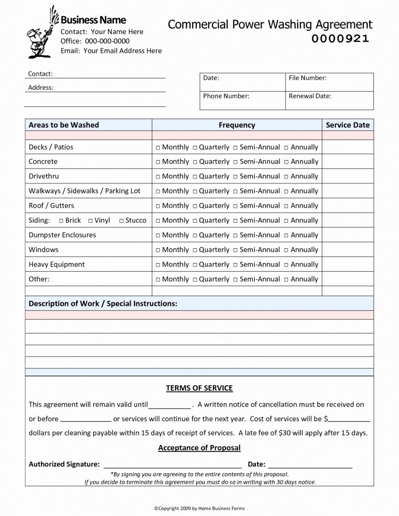 Pressure Washing Proposal Template Austinroofing Us Document