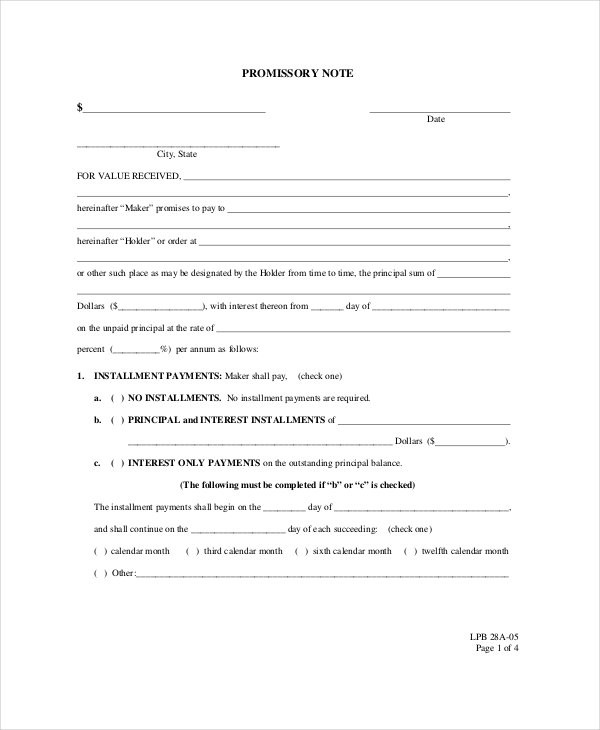 Promissory Note Sample 20 Free Example Format Document For Business Loan