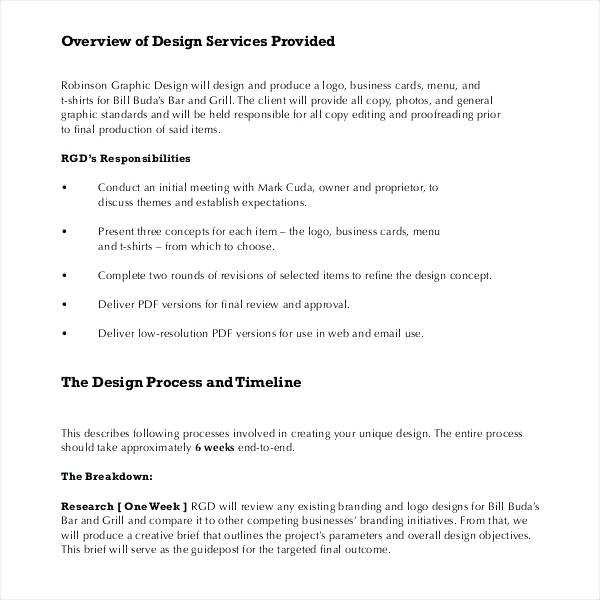 Proposal For Website Development Pdf Elegant Graphic Design Document Template