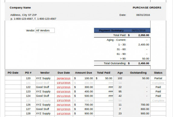 Purchase Order Tracking Excel Spreadsheet As Inventory Document