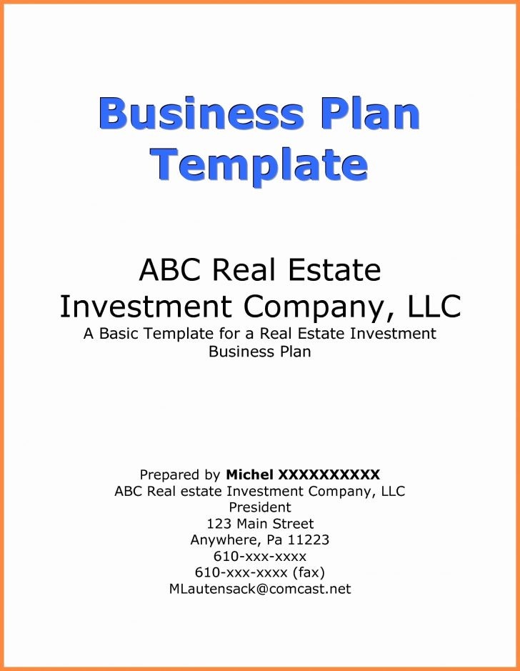 Real Estate Investing Business Plan Template Sample Investment Pdf Document Investor
