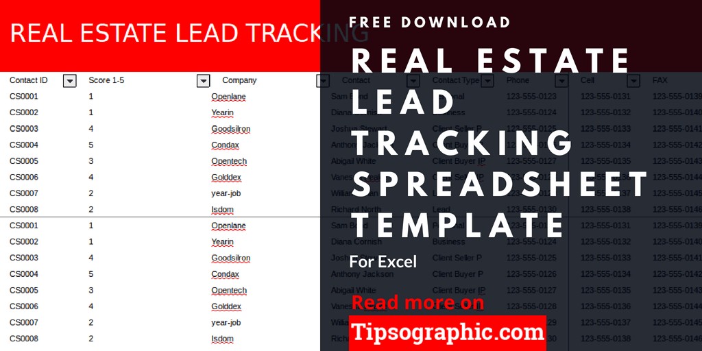 Real Estate Lead Tracking Spreadsheet Template For Excel Free Document