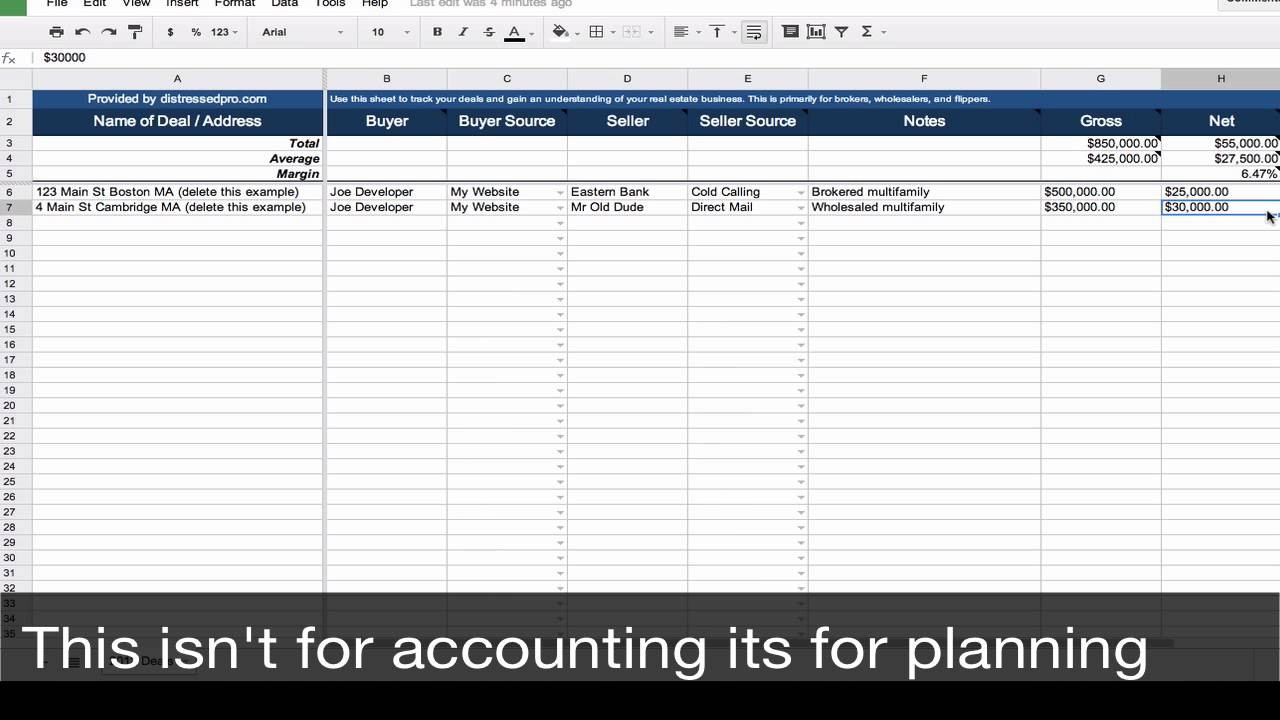 Real Estate Transaction Tracker Spreadsheet Template YouTube Document Client Tracking